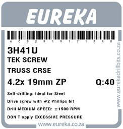 3H41 - Tek Screw Truss -3H41_Label_T